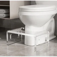 7" Acrylic Toilet Stool Optimal Bowel Movement 15mm Thickness 300LBS Capacity Non-Slip Bathroom Stool Child-Friendly Step Stool 2