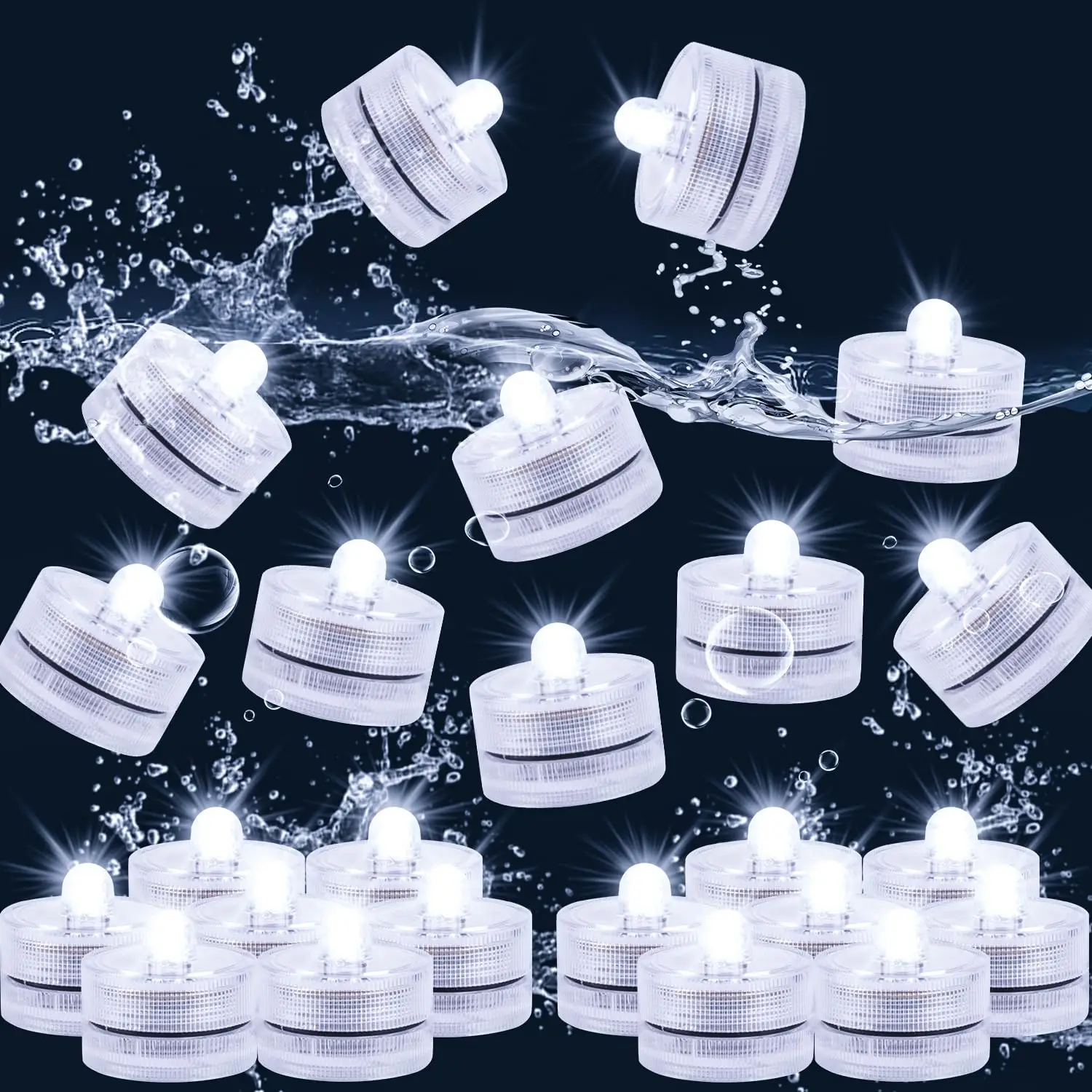 Set of 12/48pc Submersible LED Tea Lights Waterproof Underwater Tealight  Multi-Color Pond Light For Wedding Party Decoration - AliExpress, image size:1500x1500
