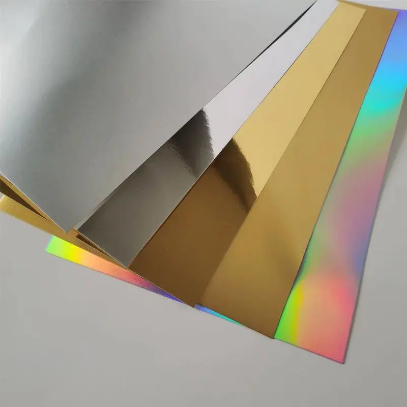 10 Sheets Crafts Metallic Rainbow Cardboard Painting Cardstock Paper  Scrapbook Holographic DIY Supply for Child - AliExpress
