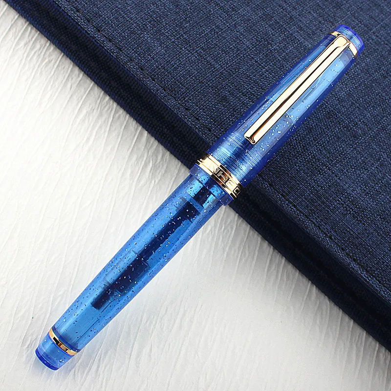 Jinhao 82 Transparent Blue Colour Business Office Student School Stationery Supplies Fine Nib Fountain Pen New