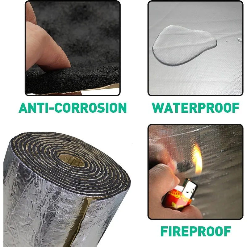 Enhanced Automotive Thermal and Acoustic Insulation Mat - Aluminium Foil Heat Barrier, 5mm/10mm Thickness