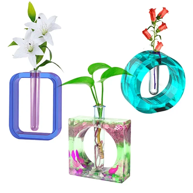 3/5/8/10Pcs Acrylic Test Tubes Plant Incubator Flower Concrete Cement Pot Test Tubes flowers test tube vase