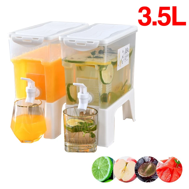 Drink Dispenser For Fridge 3.5L Cold Beverage Bucket Juice Container With  Faucet Lemonade Dispense For Parties Kitchen Accessory - AliExpress