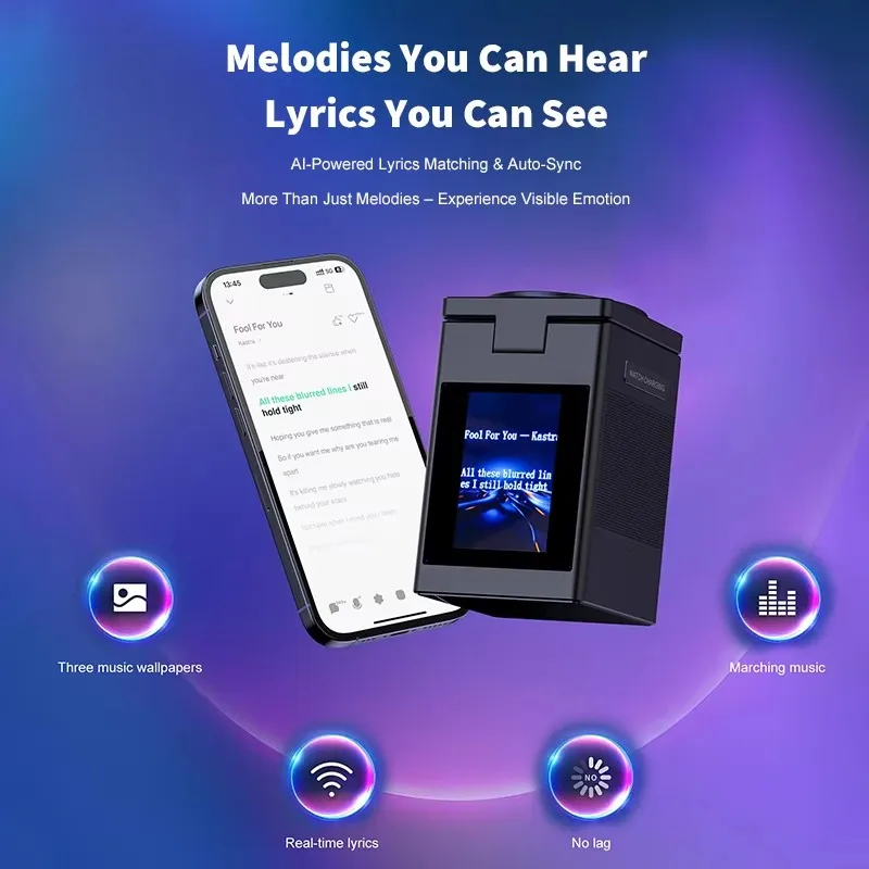 شاشة LED مغناطيسية شاحن لاسلكي حامل سمّاعات بلوتوث...