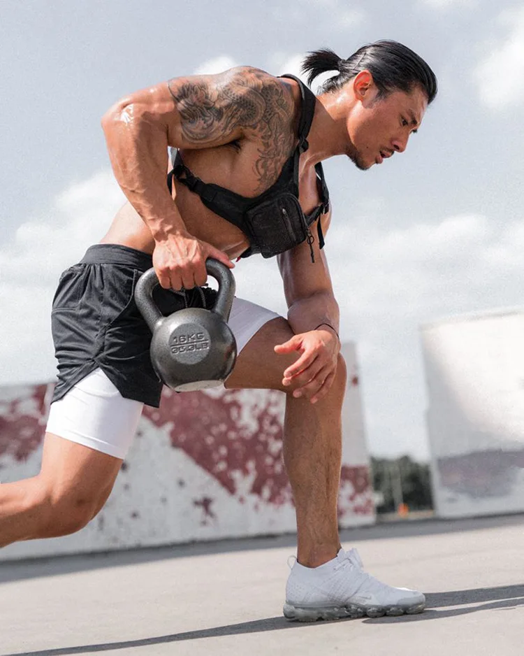 Mens Quick-Dry 2-in-1 Summer Shorts - Casual Fitness Jogging Bottoms