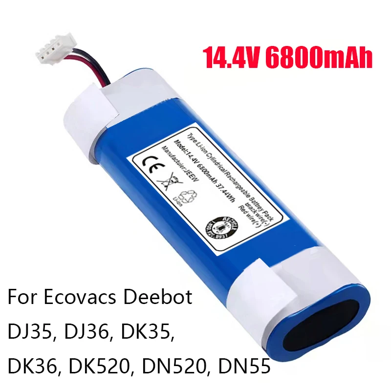 14 4 V 6800mAh аккумулятор для робота-пылесоса Pack Для Ecovacs Deebot DJ35 DJ36 DK35 DK36 DK520 DN520 DN55 |