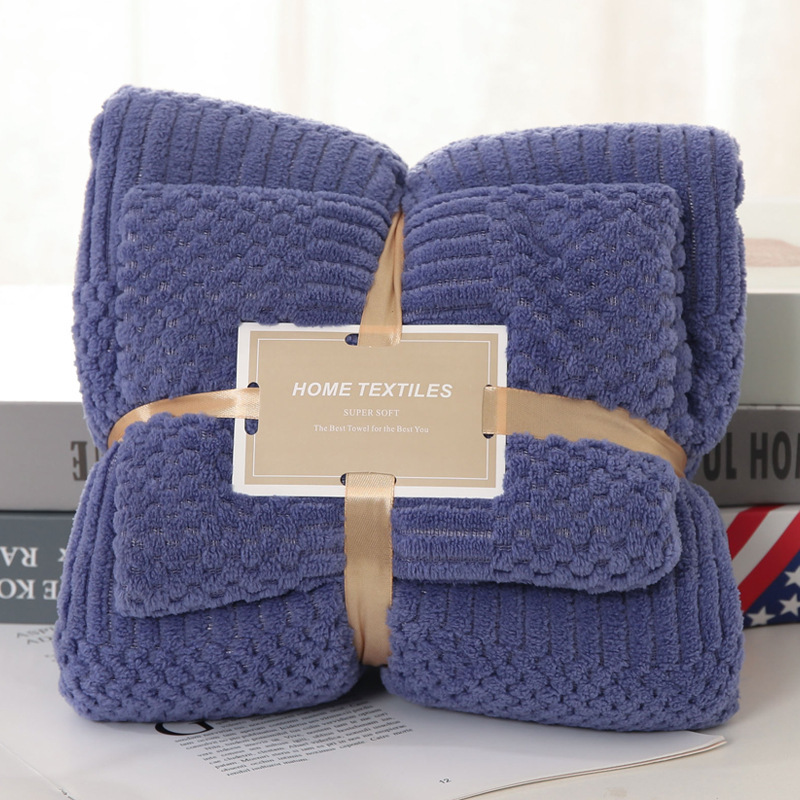 Thick Coral Fleece Bath Towel Set Luxuriously Soft and Absorbent Towels for Adults Perfect for Daily Use