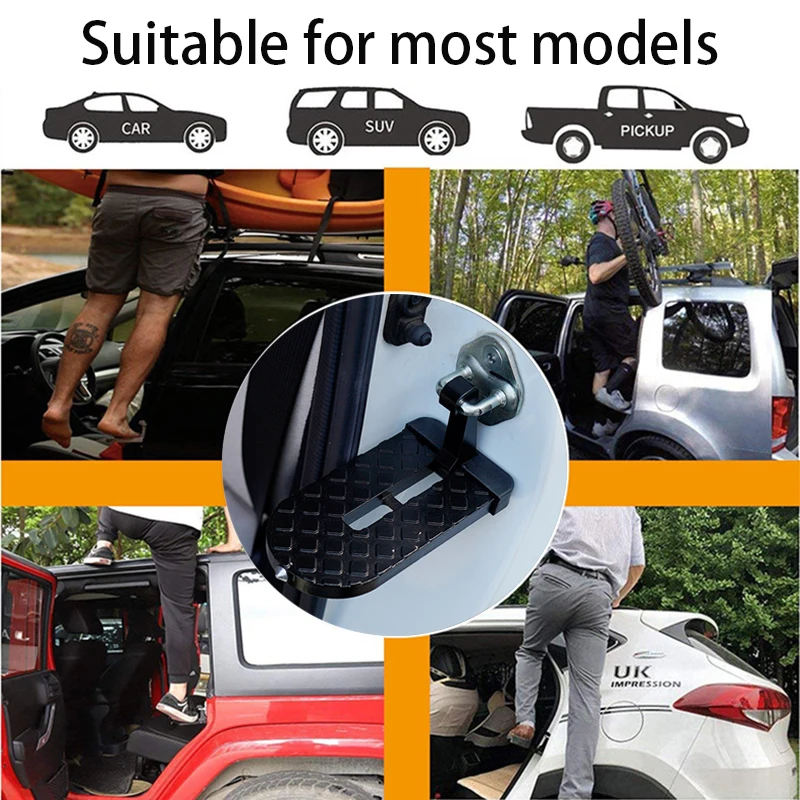 Foldable Car Roof Rack Step Car Door Step Multifunction Universal Latch Hook Foot Pedal Aluminium Alloy Safety car accessories car roof rack step