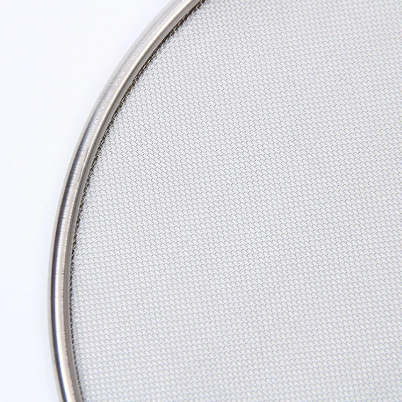 Stainless Splatter Screen Mesh Pot Cover Silver Oil Frying Pan Lid With Wooden Handle Cooking Kitchen Tools Accessories kitchen splatter screen kitchen splash guard