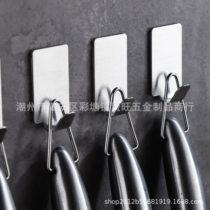 Description Picture 4 of itemSelf Adhesive Hook Stainless Steel Heavy Wall Hanger Hooks Bathroom Organizer Towel Rack Multi-purpose Kitchen Holder Shelf