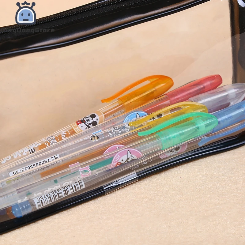 1Pc soft plastic transparent pencil case student Pvc clear pen bag office student supplies pencil cases