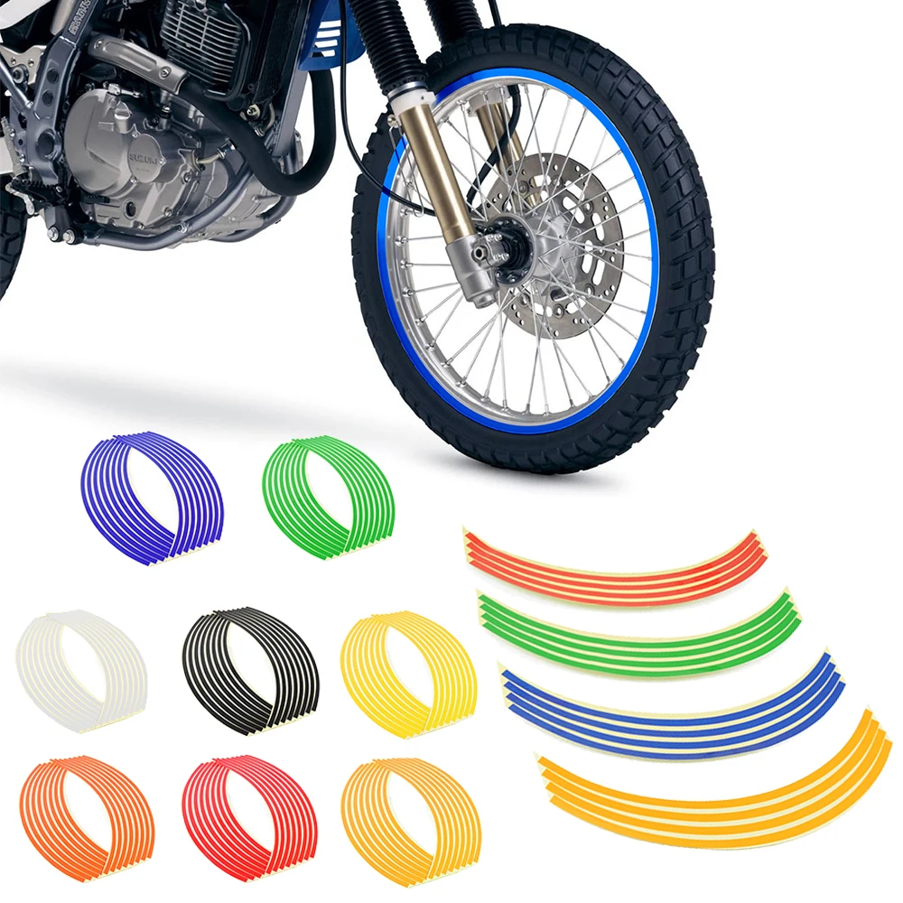 Motorcycle Wheel Sticker Reflective Decals Rim Tape Car/bicycle For Yamaha YBR 125 YZF R1 R3 R6 R125 R25 TTR RSZ CBR600 YZF600