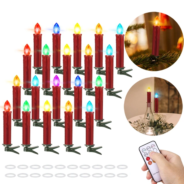 Bougie LED rouge sans flamme avec minuterie, changement à distance,  document, fonctionnement à piles, décoration de la maison, Noël, Halloween,  Flicef, ci-après les - AliExpress