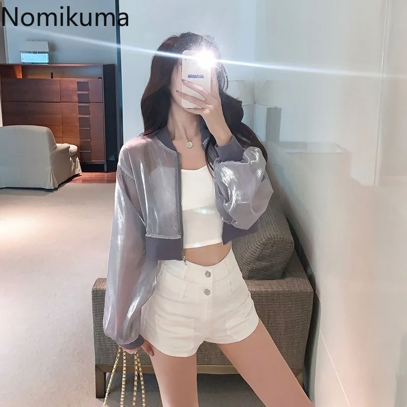 Veste Bomber Transparente Femme Nomikuma - Style Tendance