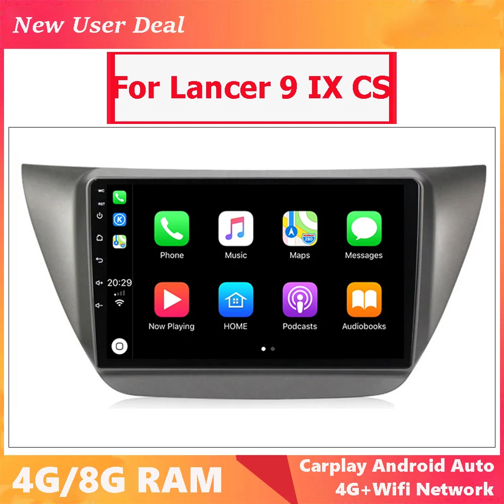 

Car Multimedia Player Head Unit Android 12.0 Radio For IX CS Lancer 9 2005 2006 2007 2008 With Gps Carplay Touch Screen RDS