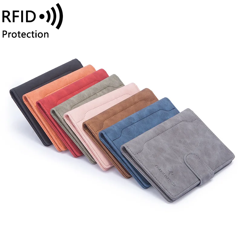 RFID Passport Cover PU Leather Men Women Travel Passport Holder with