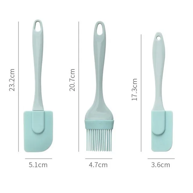 Grattoir à crème en silicone antiadhésif, outils de cuisson, spatule de poupée JxCake bricolage, centre commercial, brosses à huile, cuisine, 3 pièces 3