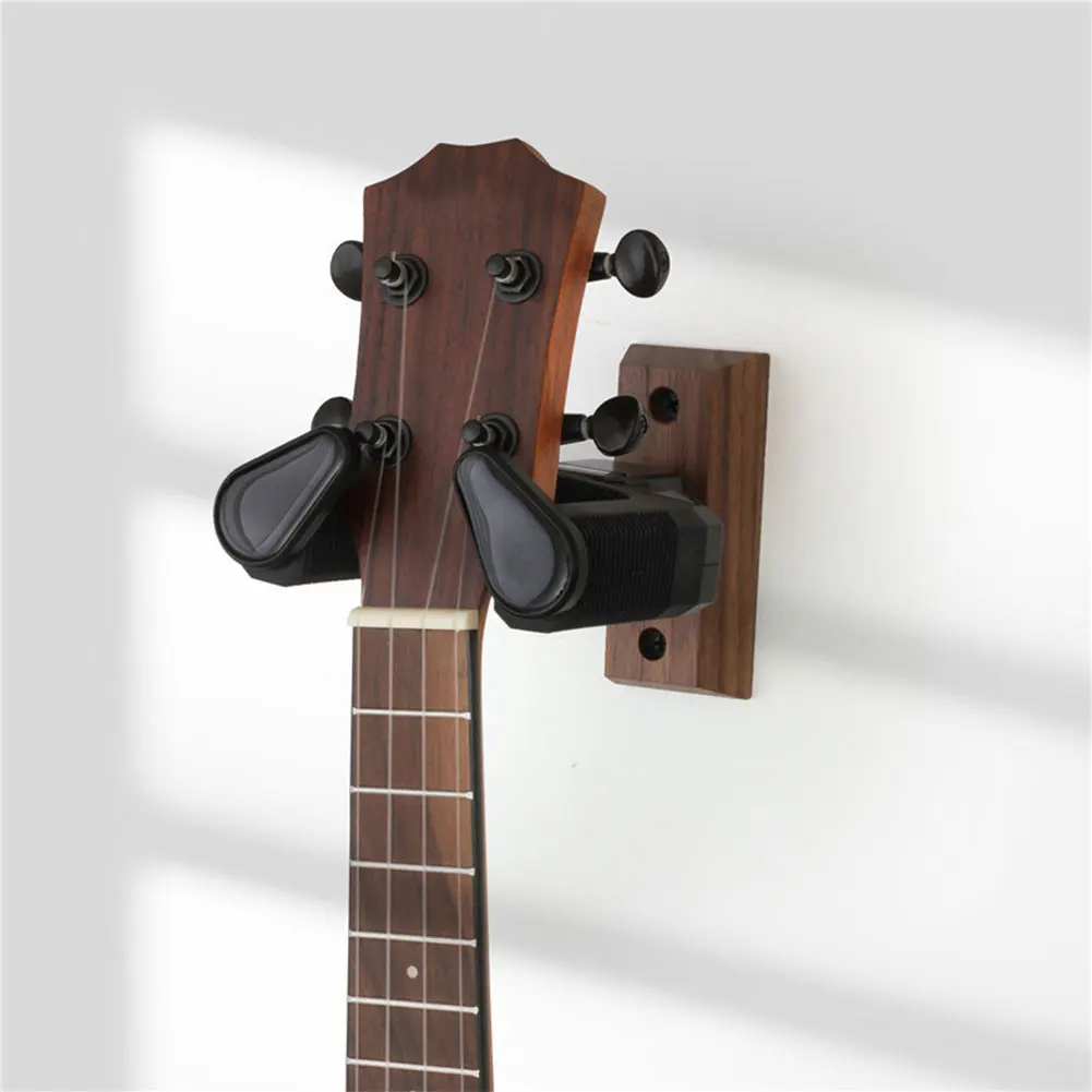 Description Picture 6 of item6-1PCS Wooden Guitar Holder Stand Non-Slip Guitar Display Bracket Universal Guitar Wall Hanger for Electric Guitar Ukulele Bass