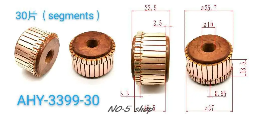 

5 шт., медные стержни 35,7x10x18,5 (23,5) x30P, коллектор электродвигателя