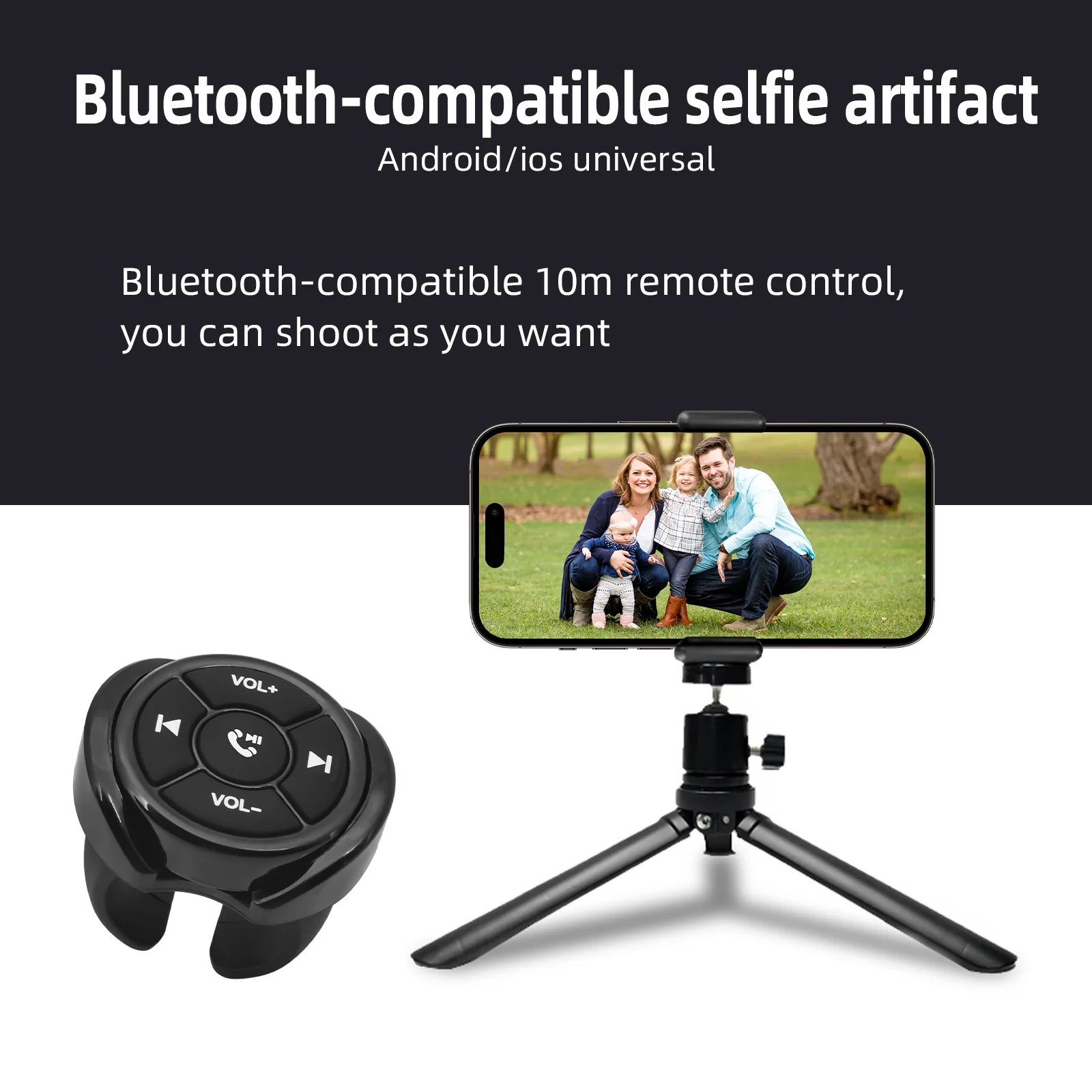 5 Keys Wireless Media Button Remote Controller Car Motorcycle Bike Steering Whee
