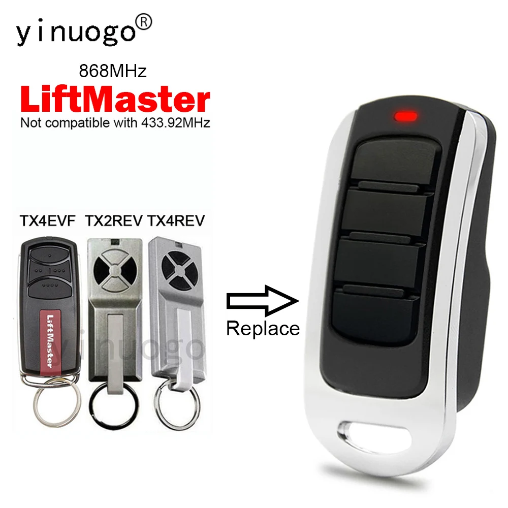 Liftmaster Tx2Rev Tx4Rev Tx4Evf Garázs Távirányító 868Mhz Ajtó Vezérlő Csere Vezeték Nélküli Adó