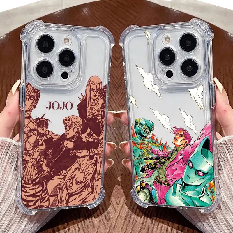 Clear Shockproof Anime Phone Case - JoJo's Bizarre Adventure Design