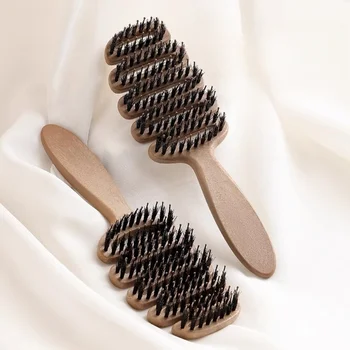 Spazzola per capelli con setole di cinghiale Pettine antistatico Pettine per massaggio per parrucchiere Spazzola per capelli ricci Strumenti per lo styling dei capelli Strumenti per il trucco
