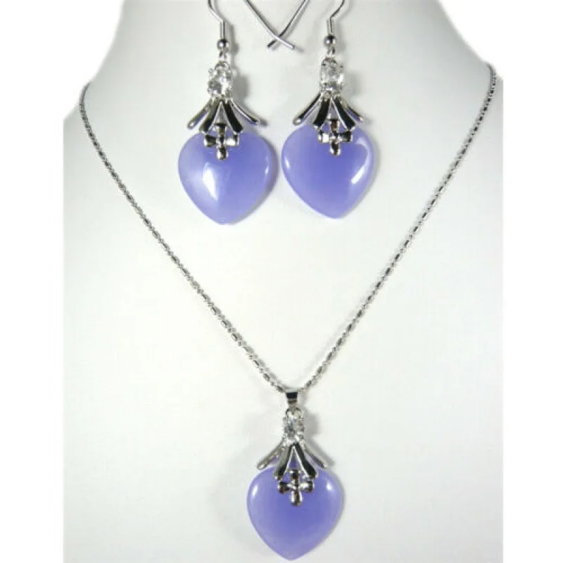 

Комплект из колье и серёг, из натурального нефрита