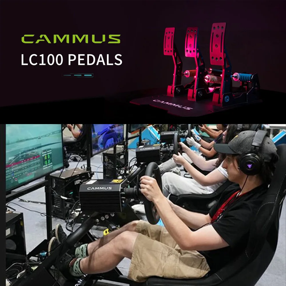 CAMMUS LC100 Load Cell Pedals Sim Racing Pedal 3 Pedals for PC Racing Games