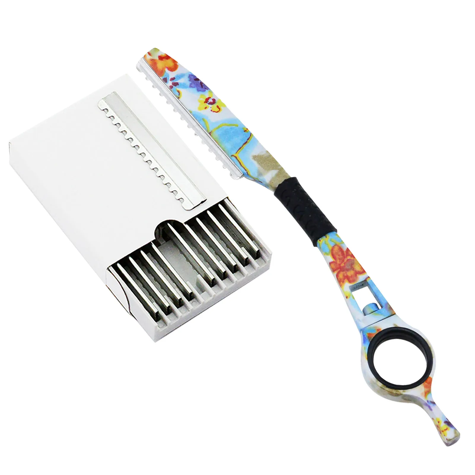 1 Thinning Razor 10 Blades Straight Salon Hairdressing Razor Stick Hair Cutter Rotary Barber Hair Cutting Knife Thinner 6
