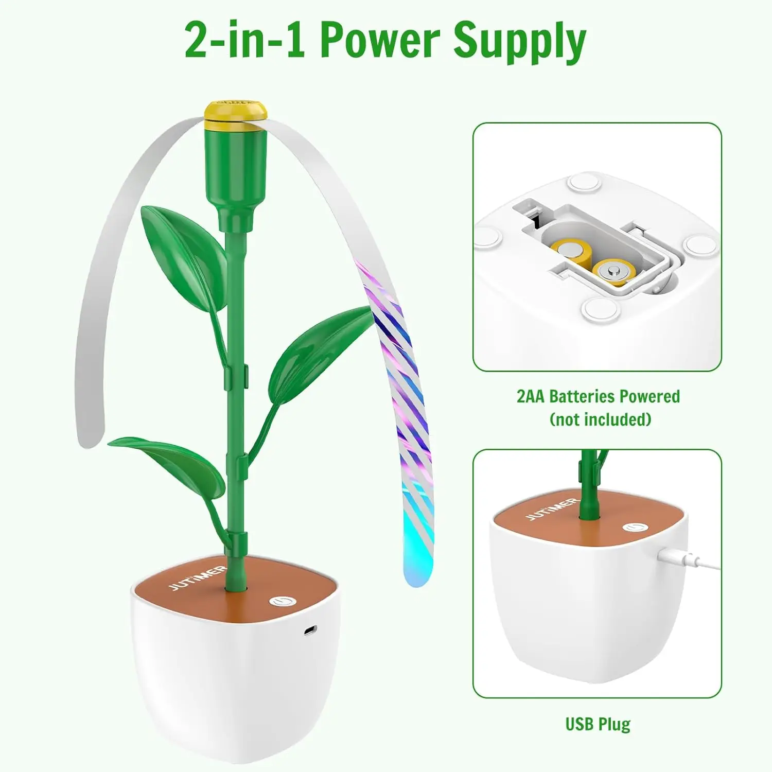 2pcs Portable Fly Fans for Tables Tabletop Fly Fan Food Fans for Camping Picnic Fishing USB and Battery Powered