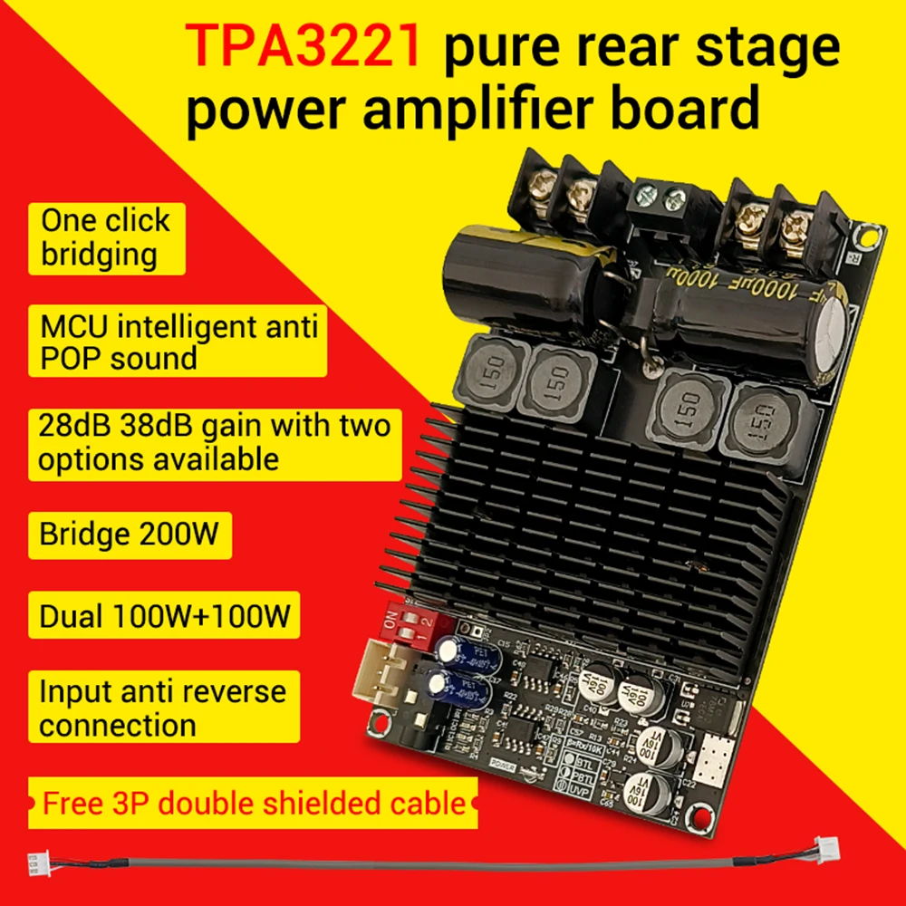 ZK-2001 TPA3221 100W+100W Dual Channel Pure Rear Stage Digital