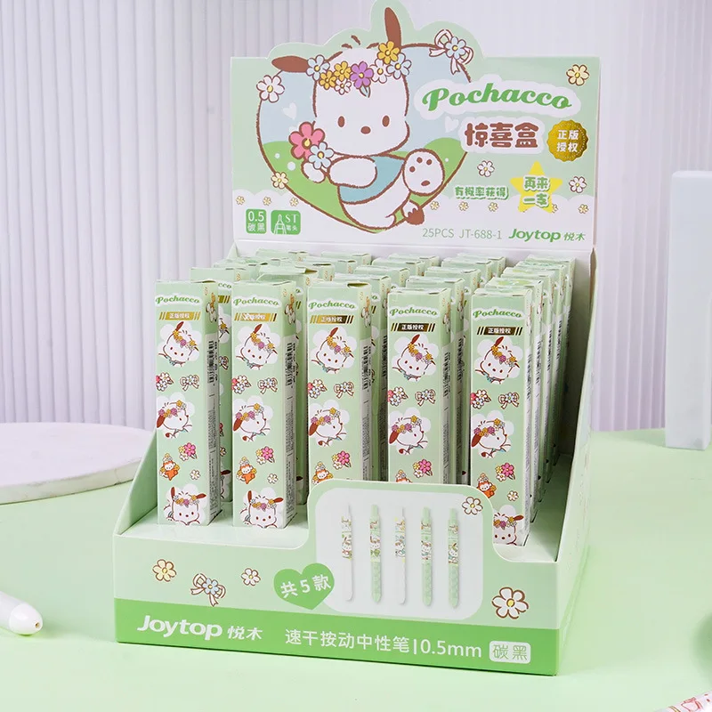 

25 шт./партия, гелевые ручки Sanrio 0,5 мм с черными чернилами