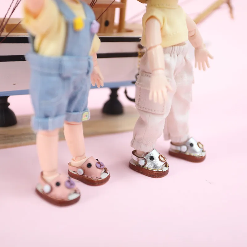 Obitsu 11 Ob11 Bear Shoes Obitsu Doll Cowhide Slippers Shoes Cow Leather Fashion For Ob11, Obitsu 11, Holala, Gcs, 1/12bjd Dolls 4