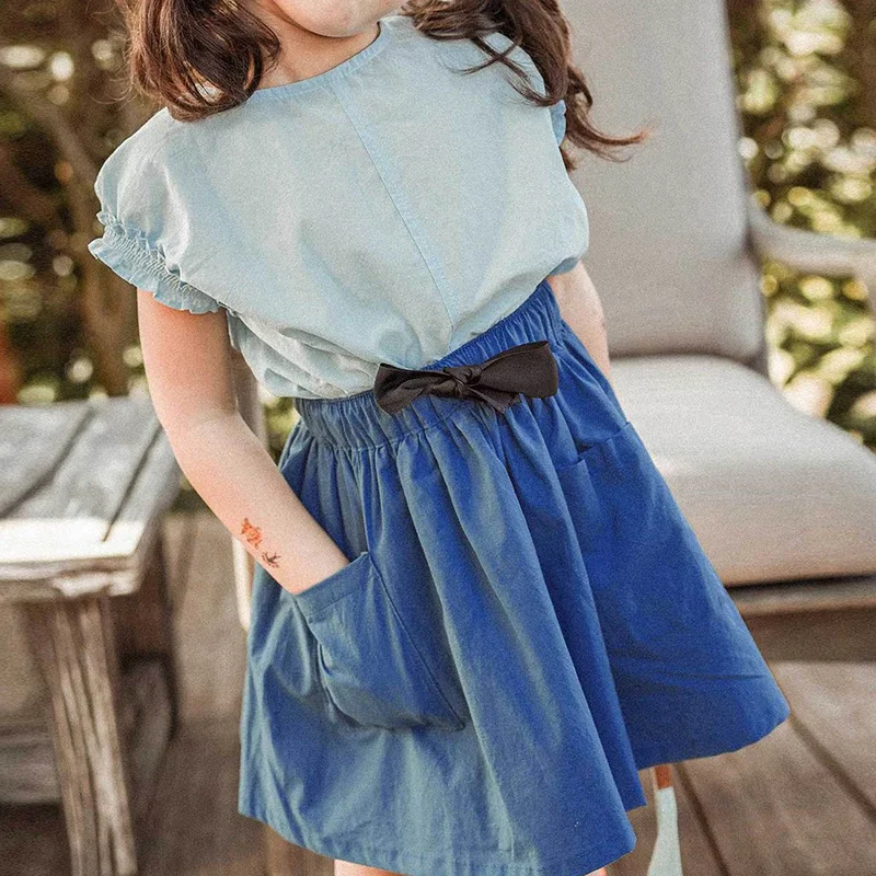 

Summer Girls Outfit Set Sleeveless Shirt+Skirt Fashion Girls Clothes Sets Kids Clothes Girls Suits Baby Girl Clothes 2Pcs 2-7Yrs