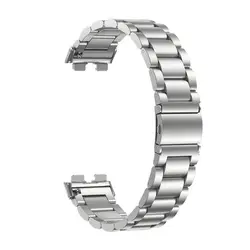 Premium Stainless Steel Watch Strap - Elegant Metal Bracelet Wristband Accessories - Huawei band 11 pro (Silver)