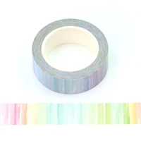 NEW 1PC 10M Cute Watercolor Rainbow Stripes Washi Tape for Scrapbooking Adhesive Decorative Masking Tape Journal Stationery 2