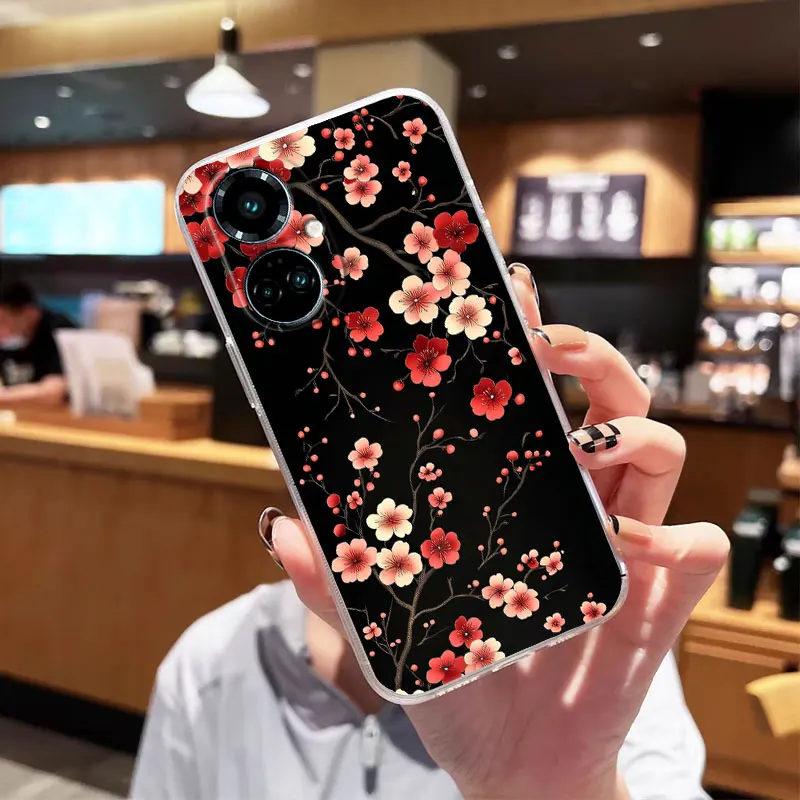 Shockproof Clear Soft Silicone Cat Design Phone Case Back Cover