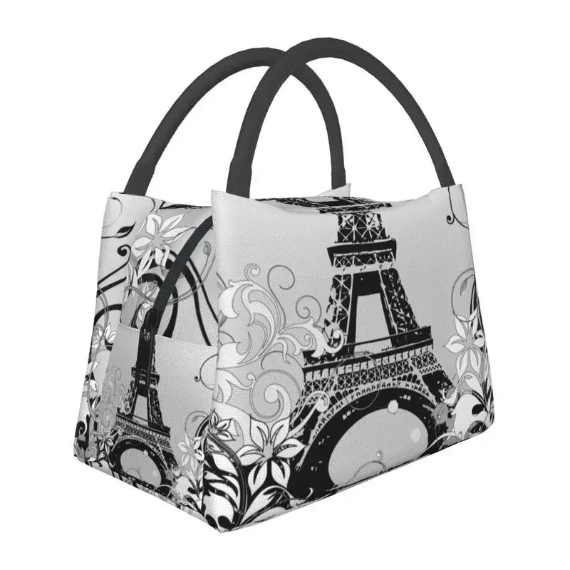 

Eiffel Tower Paris Insulated Lunch Bag for Camping Travel Romantic French Waterproof Cooler Thermal Bento Box Women