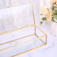 Golden Vintage Glass Lidded Box Bracelet Decorative Jewelry Gift Dropsale 2