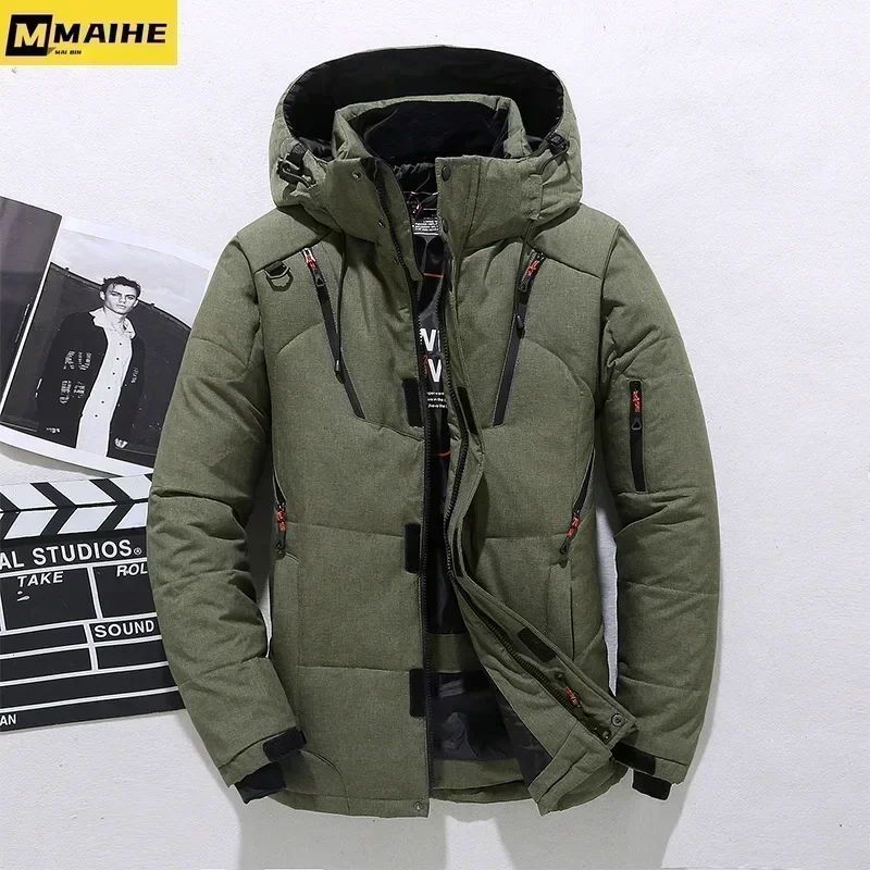 -20 Degree Winter Parkas Men Down Jacket Male 90% White Duck Down Jacket Hooded Luxury Thick Warm Padded Snow Coat Oversized down jacket mens jacket