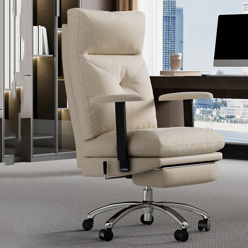 White Swivel Office Chair Ergonomic Living Room Accent Study Office Chair Conference Executive Cadeira Computador Home Furniture