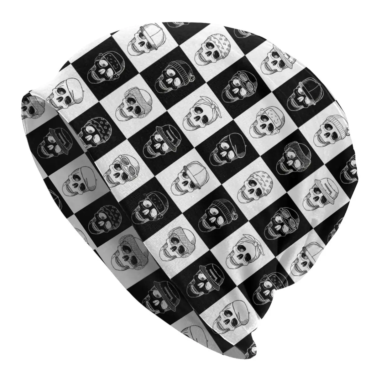 

Black White Skulls Bonnet Homme Sport Skeleton Skull Terror Thin Skullies Beanies Caps Style Hats