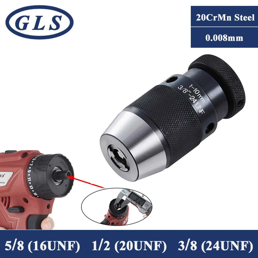 16UNF 20UNF 24UNF Thread Dril Chuck Collet Chuck 3/8-24UNF 1-16 5/8-16UNF Keyless Self-tightening Drilling Machine