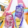 Cute Kids Water Bottle With Straw Portable Leakproof Outdoor Children's Cups 650ml High-capacity Kids School Water Bottle