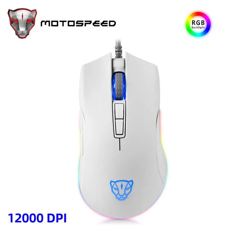 

Motospeed V70 USB Wired Gaming Mouse 6400DPI 7 Buttons RGB LED Backlight Optical 7 Buttons For Computer Notebook Laptop Desktop