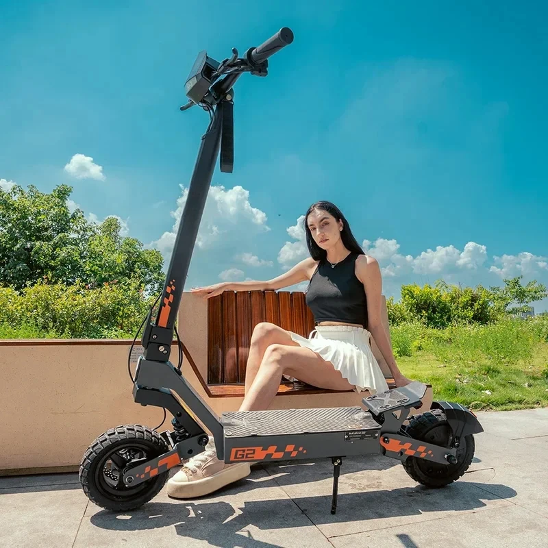G2 Electric Scooter with an 800W brushless motor,a 48V 15AH battery,10-inch off-road tires,Aluminum Alloy Body,Durable E-Scooter