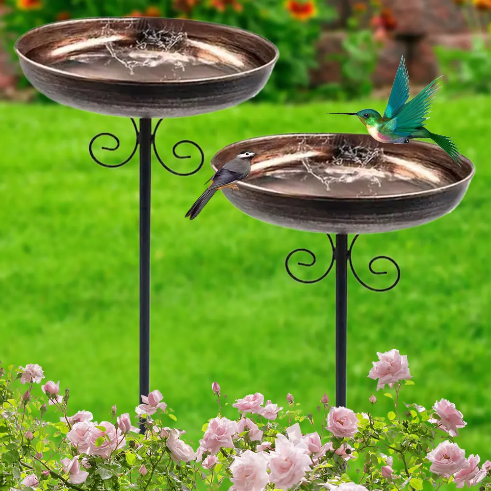Vintage Freestanding Birdbaths Bird Bath Feeder Bowl Garden Birdbath Bowl for Garden Patio Yard