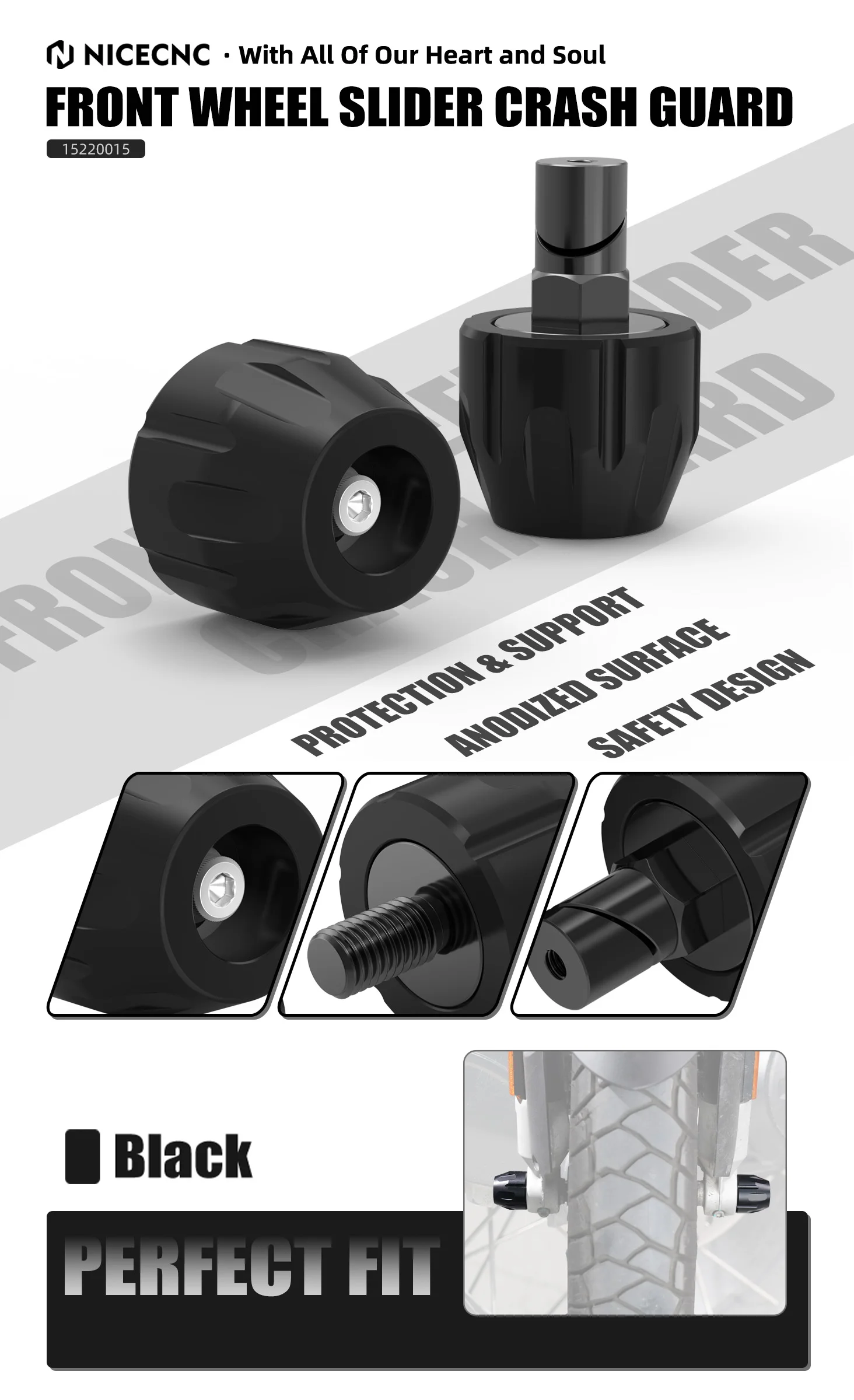 Für BMW R1250GS 2019-2023 R1250GS Adventure 2019-2024 Vorne Hinten Rad Gabel Achse Crash Protector Slider R1250GS GSA R1250 GS ADV – Detail 13