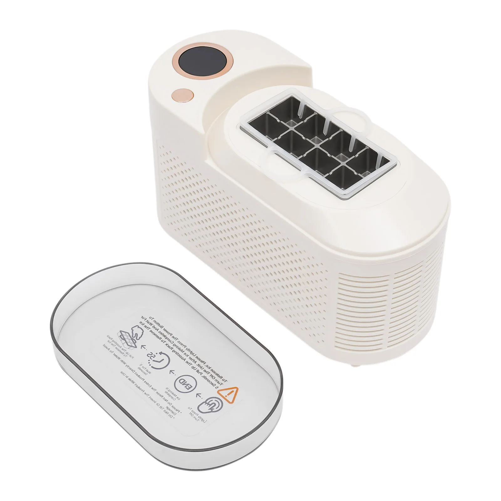 120W Portable Small Ice Maker, Countertop Ice Making Machine 8 Cubes Compact Ice-making for Home/Car/Travel